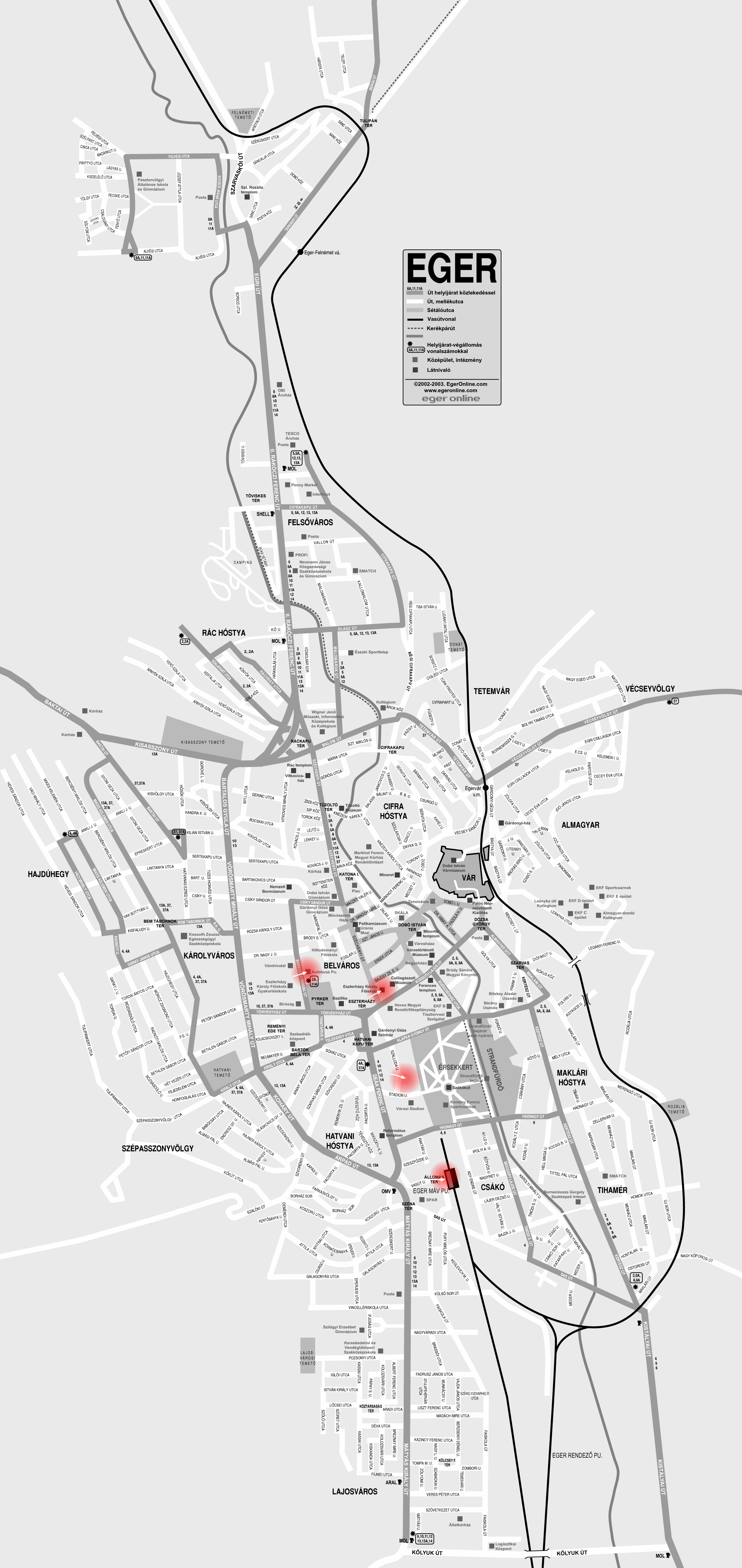 Map of Eger